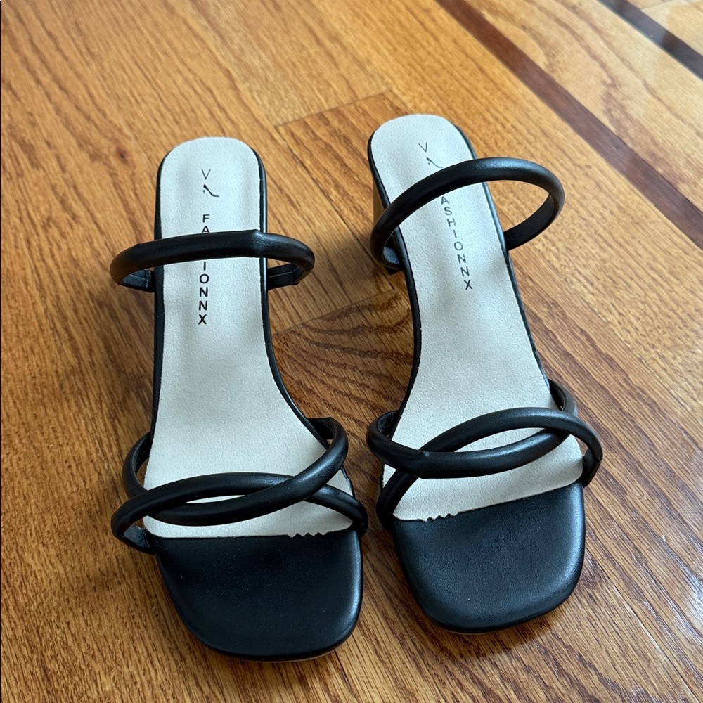 Black Strappy Sandal heels